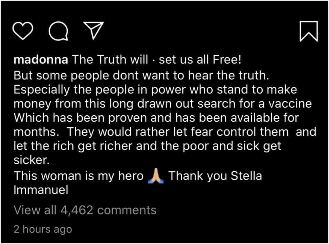 Let's taulk  @Madonna  #BillGates &  #StellaImmanuelFirst off i want to say that while  #HCQ is not my go to, I believe it's being persecuted.With that said,  #Madge now works for  #BillGates. So why has she suddenly changed her tune? She's suddenly an  #antivaxxer??thread| 1