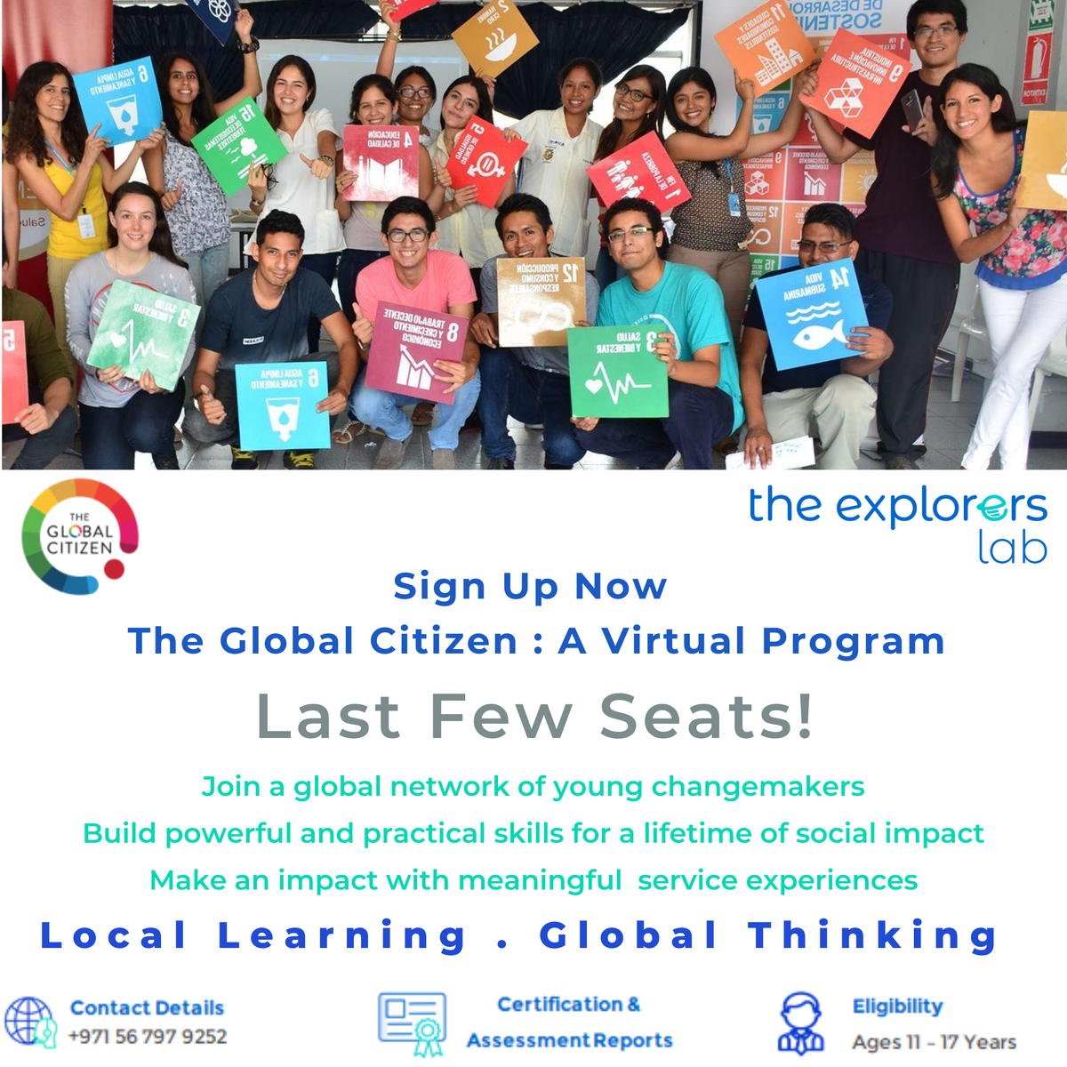 TheExplorersLab's tweet photo. Sign up now*  if you have what it takes to be a global changemaker
Dates: 3rd to 7th August 2020.

*Register before 3rd Aug to benefit from our special Eid offer
#enrichment #virtualprograms #virtuallearning #GlobalCitizenship #CAS #ibcurriculum #UnitedNations #SGD #ecoclub https://t.co/v09i3ZQN1O