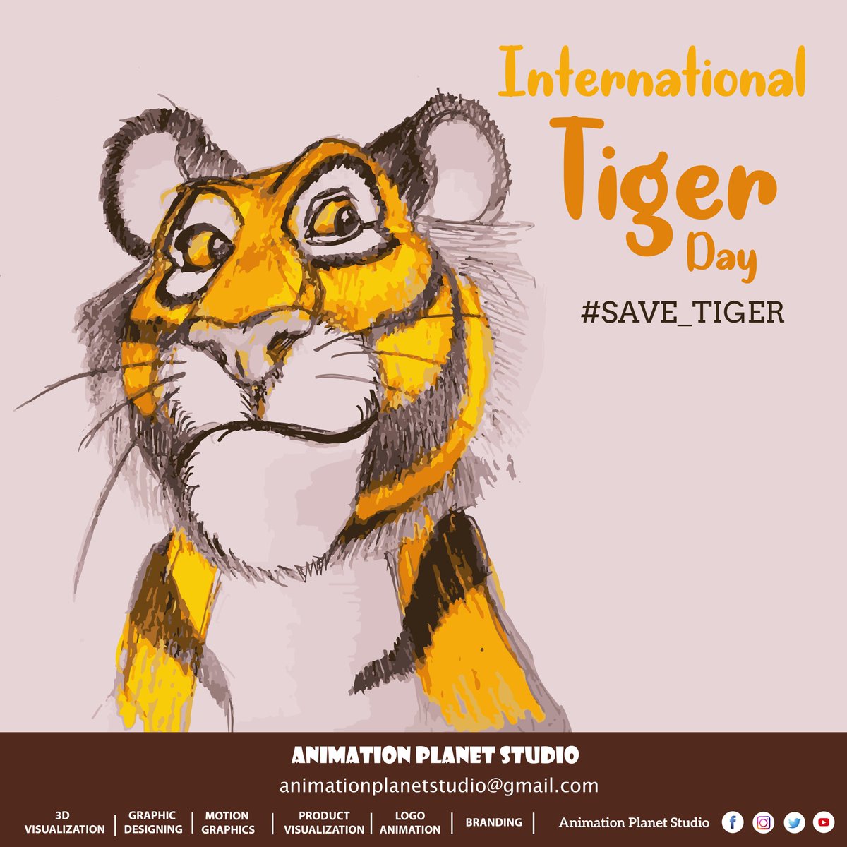 AnimationPlane3's tweet photo. 🐯 International Tiger Day 🐯
Save Tiger 🐯🐯
#intenationaltigerday #tiger #animals #savetigers #wild #wildlife  #charecterdesign 
#lionking #sherkhan #mowgli #artist #art #artistsoninstagram #printrest #pencildrawing #pencilwork #sketch #colorpencil 
#aps #animationplanetstudio https://t.co/t0KffavW5B