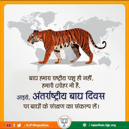 DeepanshuBajpa2's tweet photo. बाघों के संरक्षण के काम को और प्रोत्साहित करने, उनकी लगातार घटती संख्या के प्रति लोगों को जागरूक करने के लिए साल 2010 में रूस के सेंट पीटर्सबर्ग में आयोजित एक शिखर सम्मेलन में अंतरराष्ट्रीय बाघ दिवस मनाने की घोषणा हुई थी!
 #InternationalTigerDay https://t.co/56G9GDCQYJ