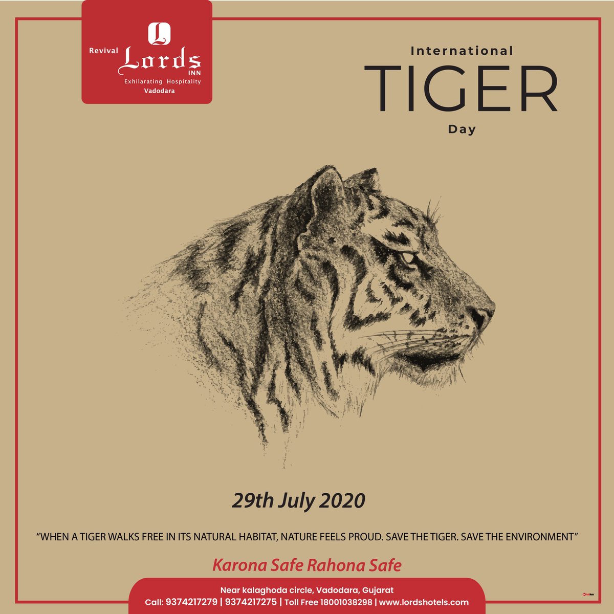 revivallordsho1's tweet photo. International Tiger Day!!
--
#InternationalTigerDay #tigerday #29thjuly2020 #vadodarazoo #revivallordsinnvadodara #vadodara #Karona_safe #rahona_safe #lordshotelsnresort #LordsHotels #TrueValueHotels #mybaroda #yokemate #yokemateteam #yokematehardik #mryokemate #tapaspandya https://t.co/dsHOs0uLMi