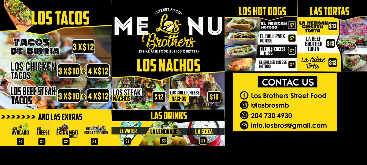 LosBrosMB's tweet photo. Menu and prices. https://t.co/5R4oG31YTA