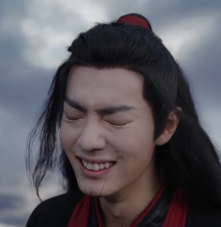 But then the laughter fades. Wei Wuxian is still crying, but he's nodding. Like he's accepted something.