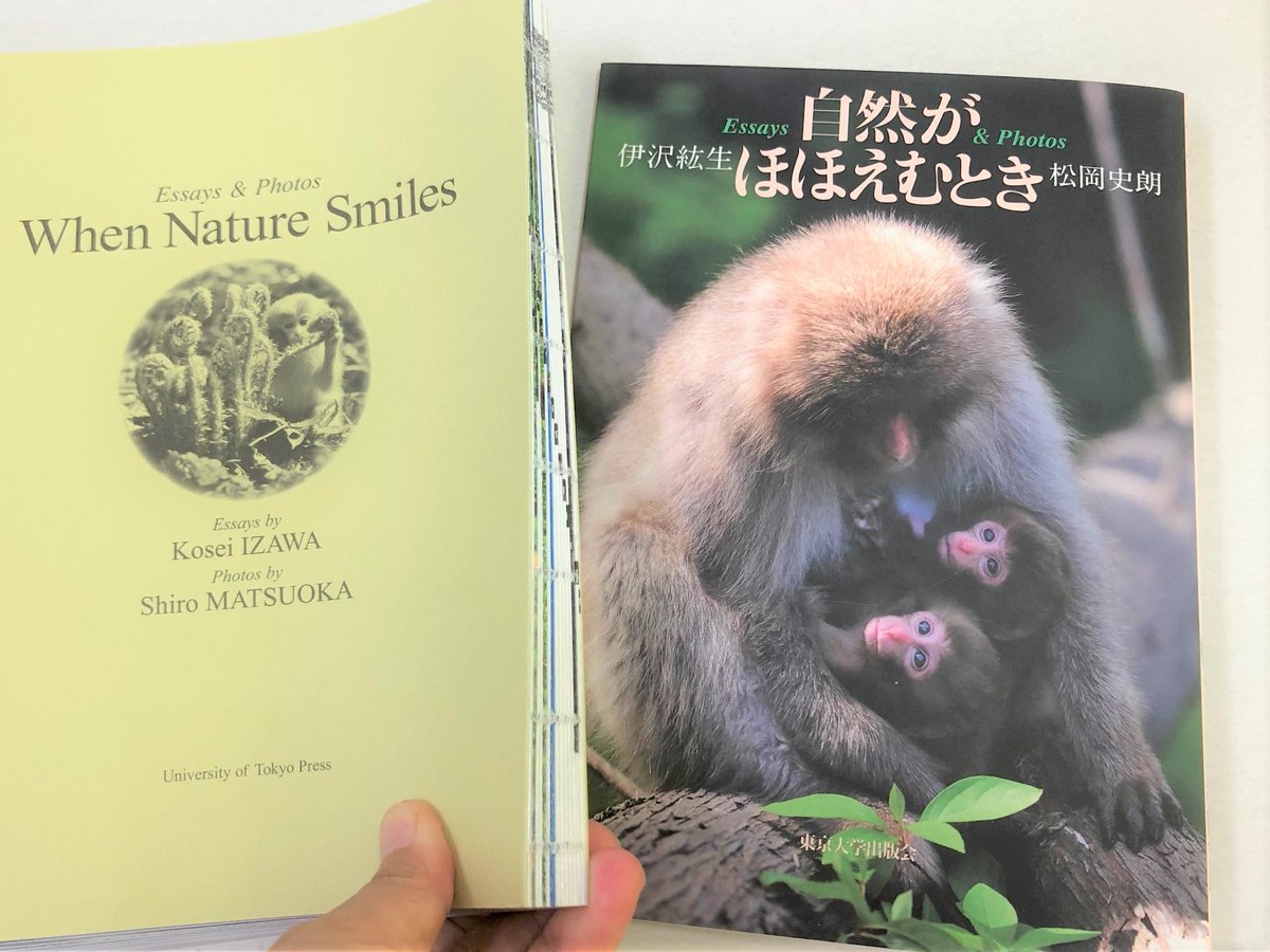 日本モンキーセンター 公式 おすすめ本 自然がほほえむとき 今回もフィールドに出た気分になれる1冊を 霊長類研究者の伊沢先生のエッセイと 動物写真家の松岡さんの素敵な写真で 野生ニホンザルがくらす世界に誘われます 和綴じなのも開き