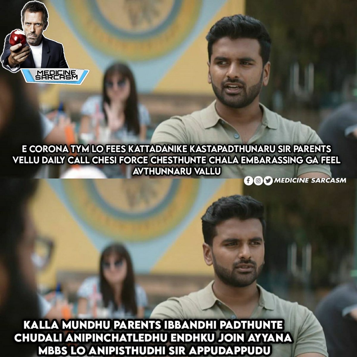 SarcasmMedicine's tweet photo. #saynotofees   atleast provide some time to pay fee...anthe kani classes nundi ban chesthe....friends mundhu entha insulting untadhi sir @PawanKalyan @ysjagan  @KTRTRS @ncbn @Eatala_Rajender @bandisanjay_bjp https://t.co/kCFiHUx2Fs