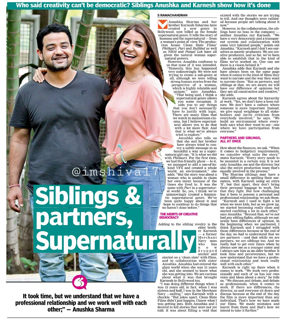 Siblings & partners, 
 Supernaturally.

'It took time, but we understand 
that we have a professional
relationship and we work well 
with each other,'  @AnushkaSharma

#AnushkaSharma #KarneshsSharma 
@ClubAnushka @AnushkaNews