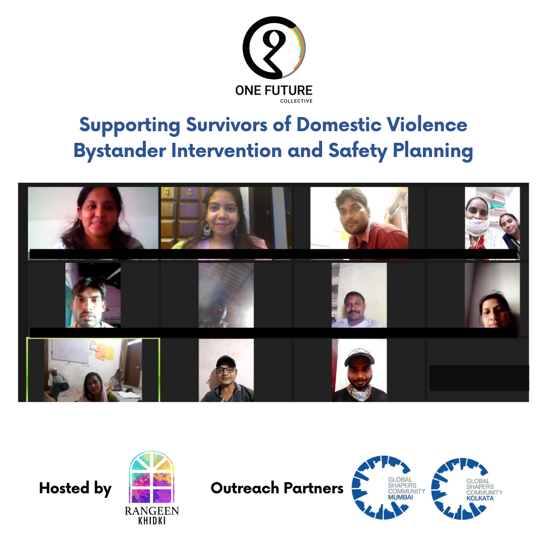 onefuture_india's tweet photo. We're glad to have facilitated a workshop in Hindi on supporting survivors of domestic violence, bystander intervention and safety planning -- hosted by Rangeen Khidki and supported by Global Shapers Kolkatta and Mumbai. 

#OneFutureCollective #FightDV https://t.co/zVyG91H4Bs