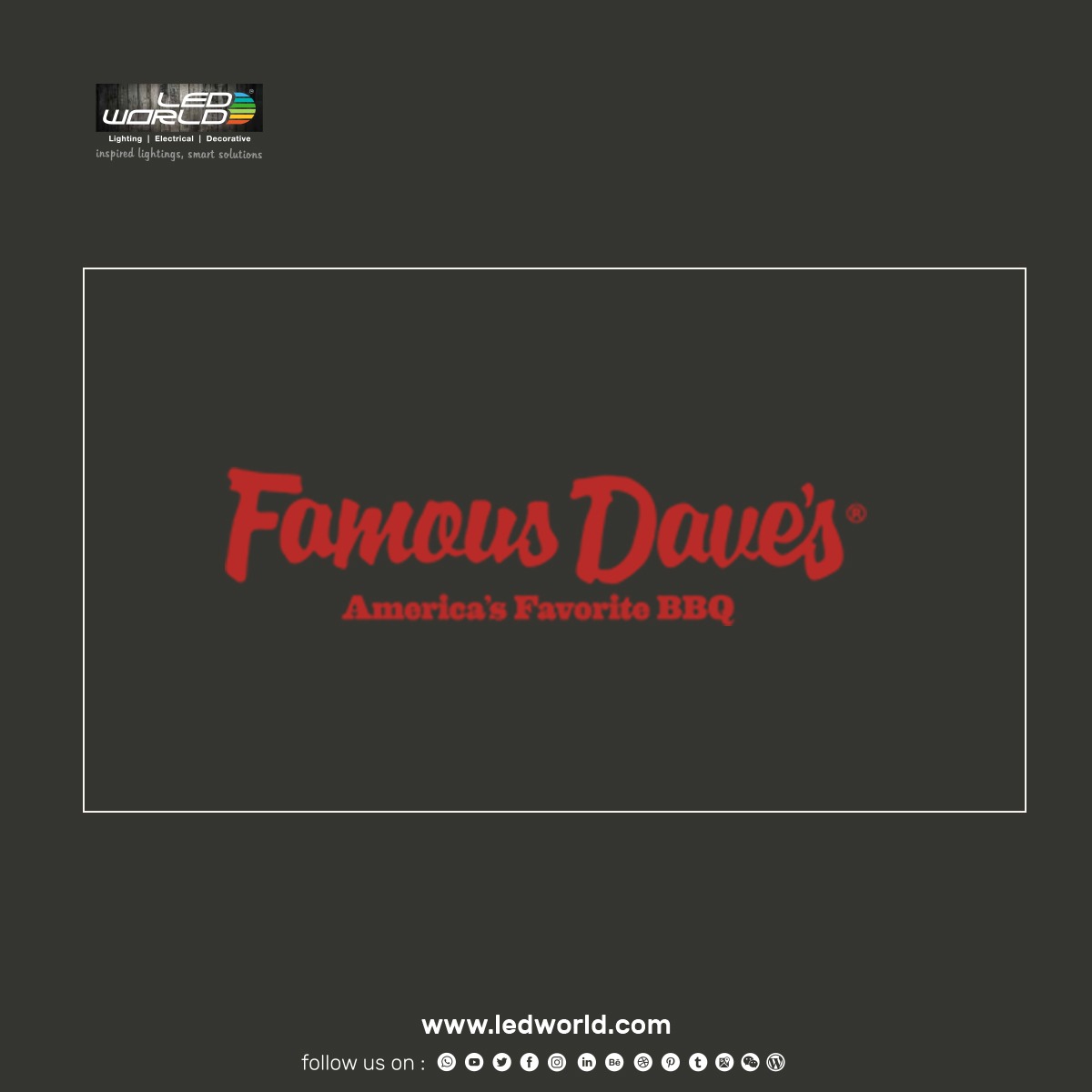 LEDworldDubai's tweet photo. Check out our lighting project which we did for our client Famous Dave's of America.

Products from our brand Lumibright and Lumiluce  with automation control were used for this project .Also, these Pendant lights has given this project an outstanding appearance https://t.co/LTHzHnNyLQ