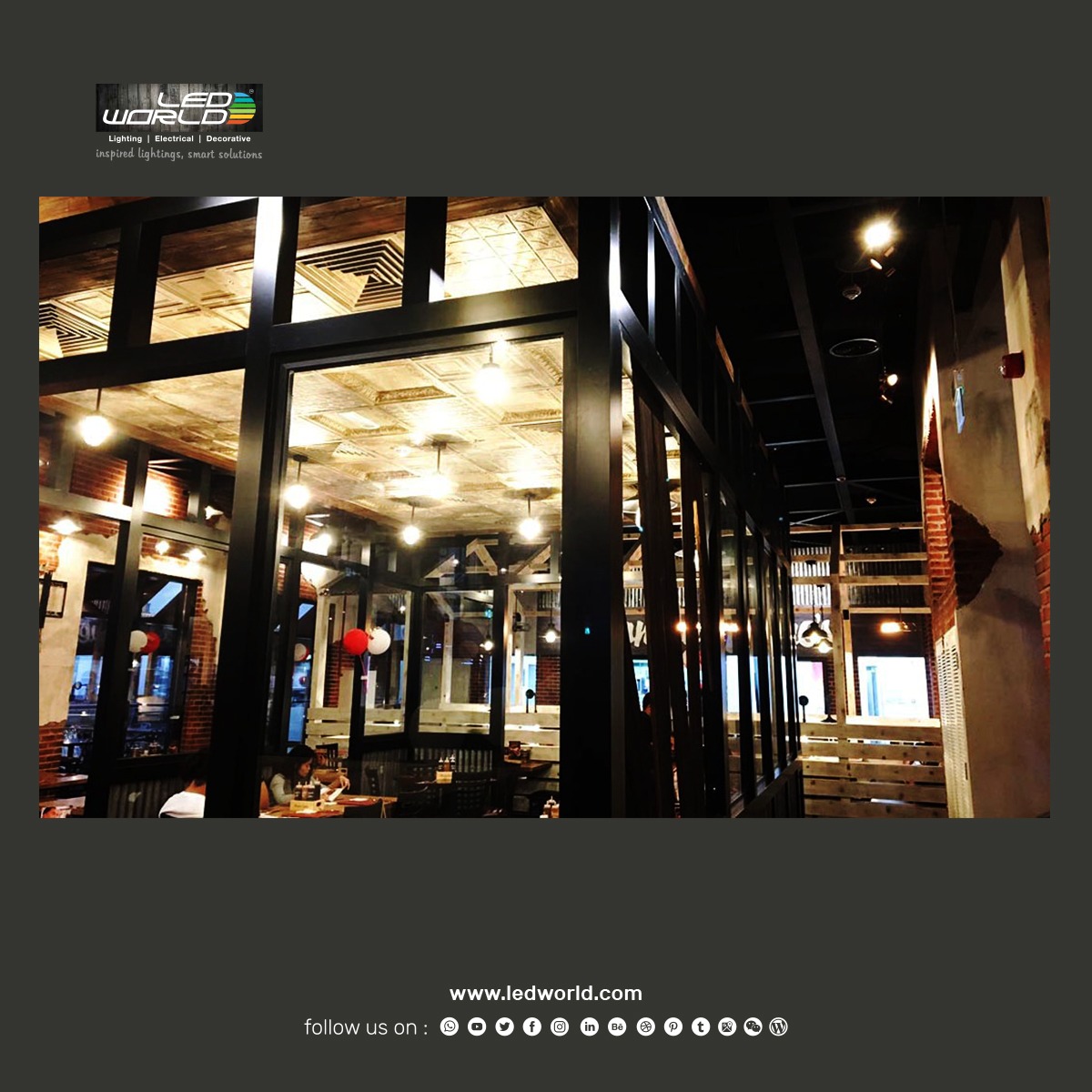 LEDworldDubai's tweet photo. Check out our lighting project which we did for our client Famous Dave's of America.

Products from our brand Lumibright and Lumiluce  with automation control were used for this project .Also, these Pendant lights has given this project an outstanding appearance https://t.co/LTHzHnNyLQ