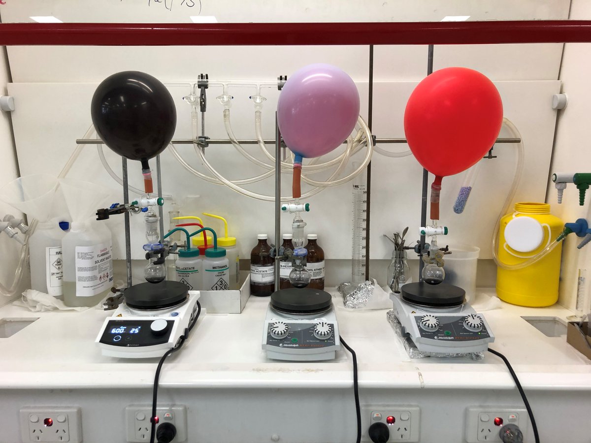 Having a party in my fume hood. Bring your own snacks. #AbellLab #RealTimeChem #ozchem