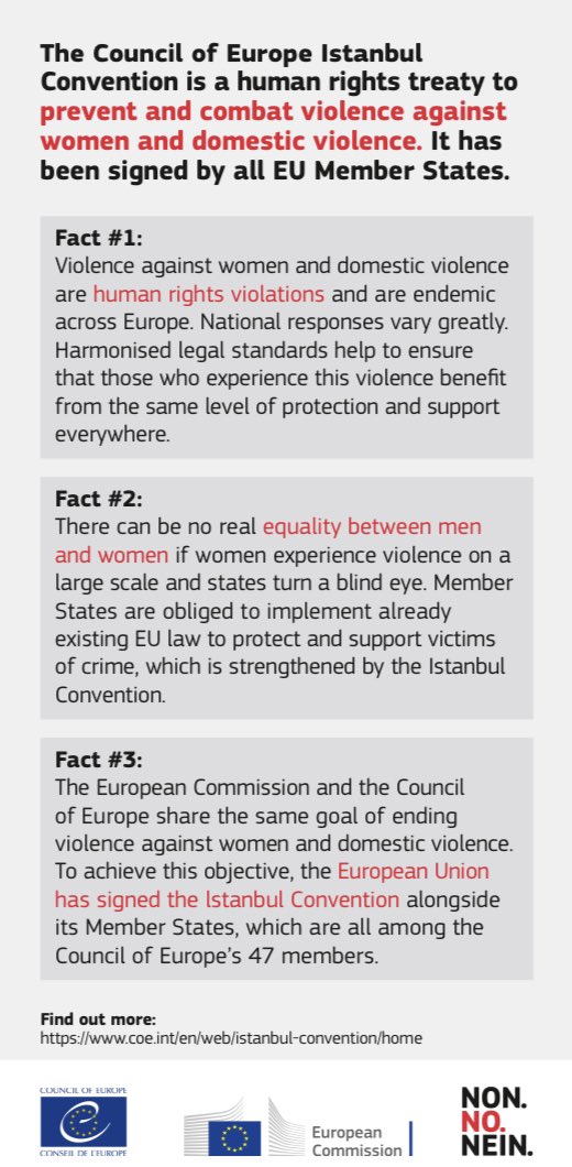 But here is a tweet long summary about what Istanbul Convention is.Istanbul convention is focused on preventing domestic violence, protecting victims, and prosecuting accused offenders and creates a comprehensive legal approach to combat violence against women.