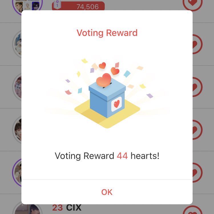 collecting hearts and voting on choeaedol, currently cravity are doing pretty well in the boy group one but theres alot of big groups so let’s continue to vote! if anyone wants any tutorials on how to vote message me and i will gladly help and many other luvitys will aswell!