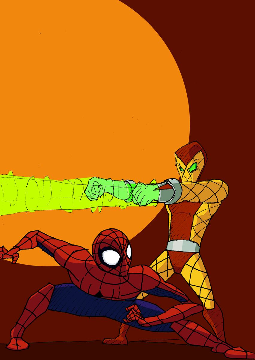 scrillrockart's tweet photo. Super old ""animated style"" experimentation things. This is, in essence, what would eventually be my original animated Spidey design, which I really should come back to now that I think about it lol #SpiderMan #marvel #sketch #samau #animation? https://t.co/tf76eHdGXp
