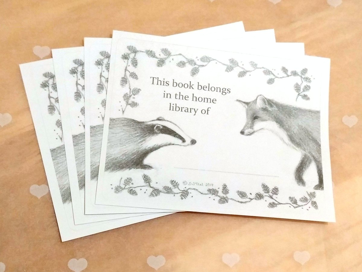 SereniTEA_66's tweet photo. These badger and fox bookplates are getting ready to be sent to their new home 🦊 Don't forget, there's free UK delivery on all items in my Etsy shop 🧡 #earlybiz #wildlifeart #lovebadgers https://t.co/bog8PVcEQP https://t.co/RTkO2OV3TV