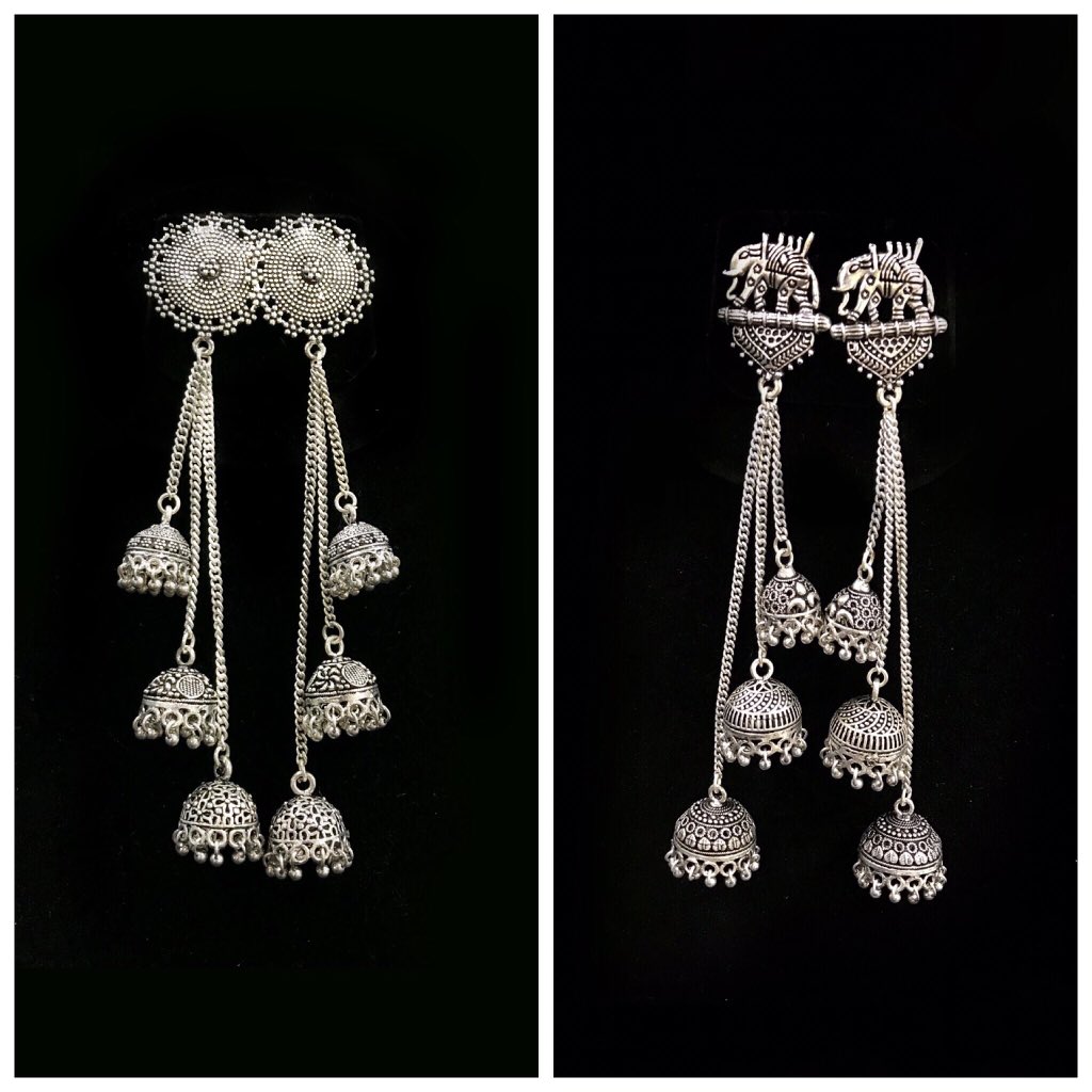 Long Chain Silver Oxidized Jhumkas from Infinity Jewels ✨

Shop Now and Get a Surprise Gift🎁

Avail upto 20% off with code RUVVY20😍

#Ruvvy #Jewellery #Earrings #OxidizedJewellery #Silver #silverjewellery #LiveVideoShopping #Jhumkas #ShopLive #Sale #OnlineShopping