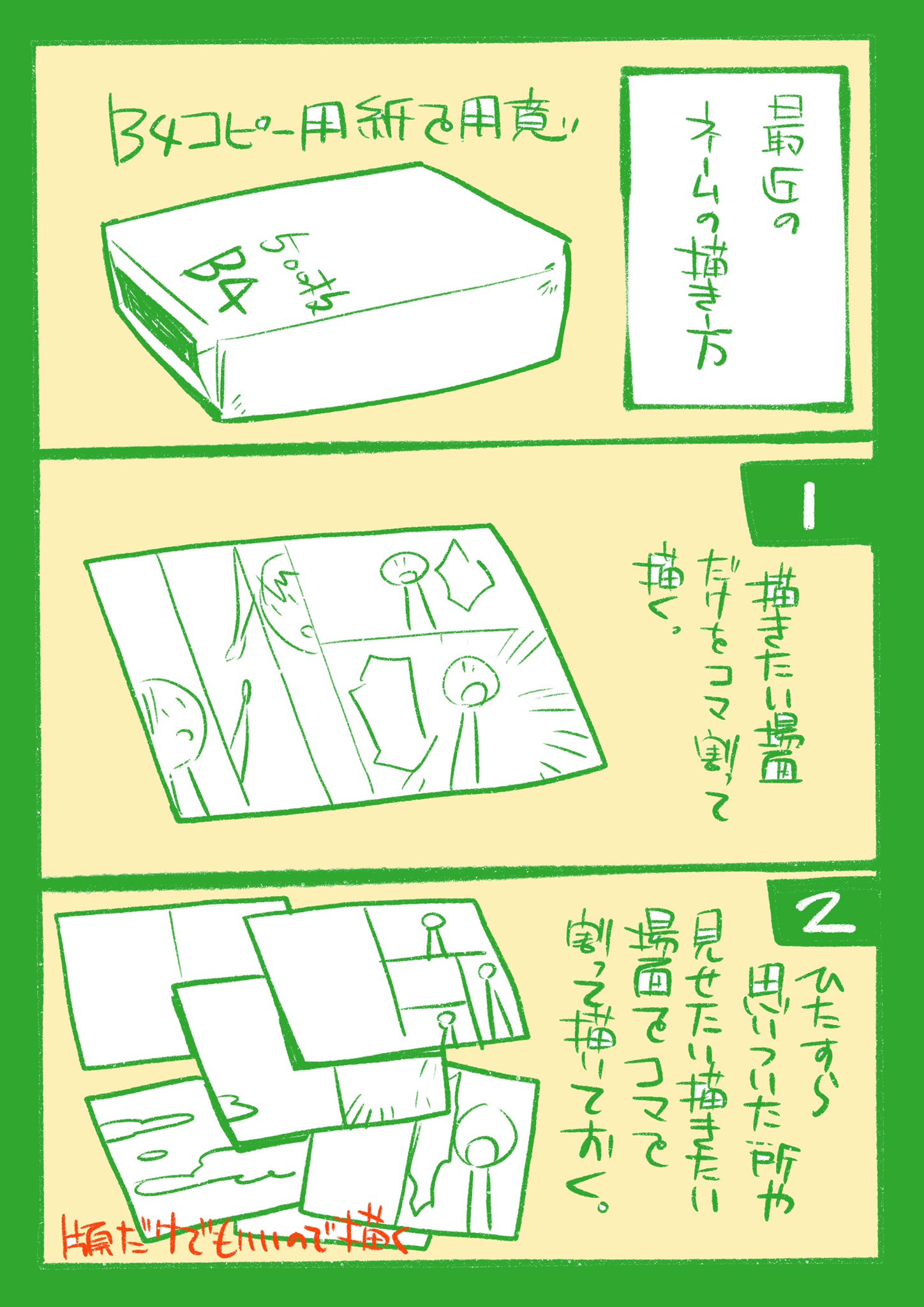 鈴木小波と神食の料理人2巻4 4 ここ数ヶ月毎週70ページもネームを描いているのでちょっとネームの描き方変わりました プロットや字コンテやってる場合じゃねえ ネーム地獄中 ネームの描き方 T Co Kdzh3jbdot Twitter