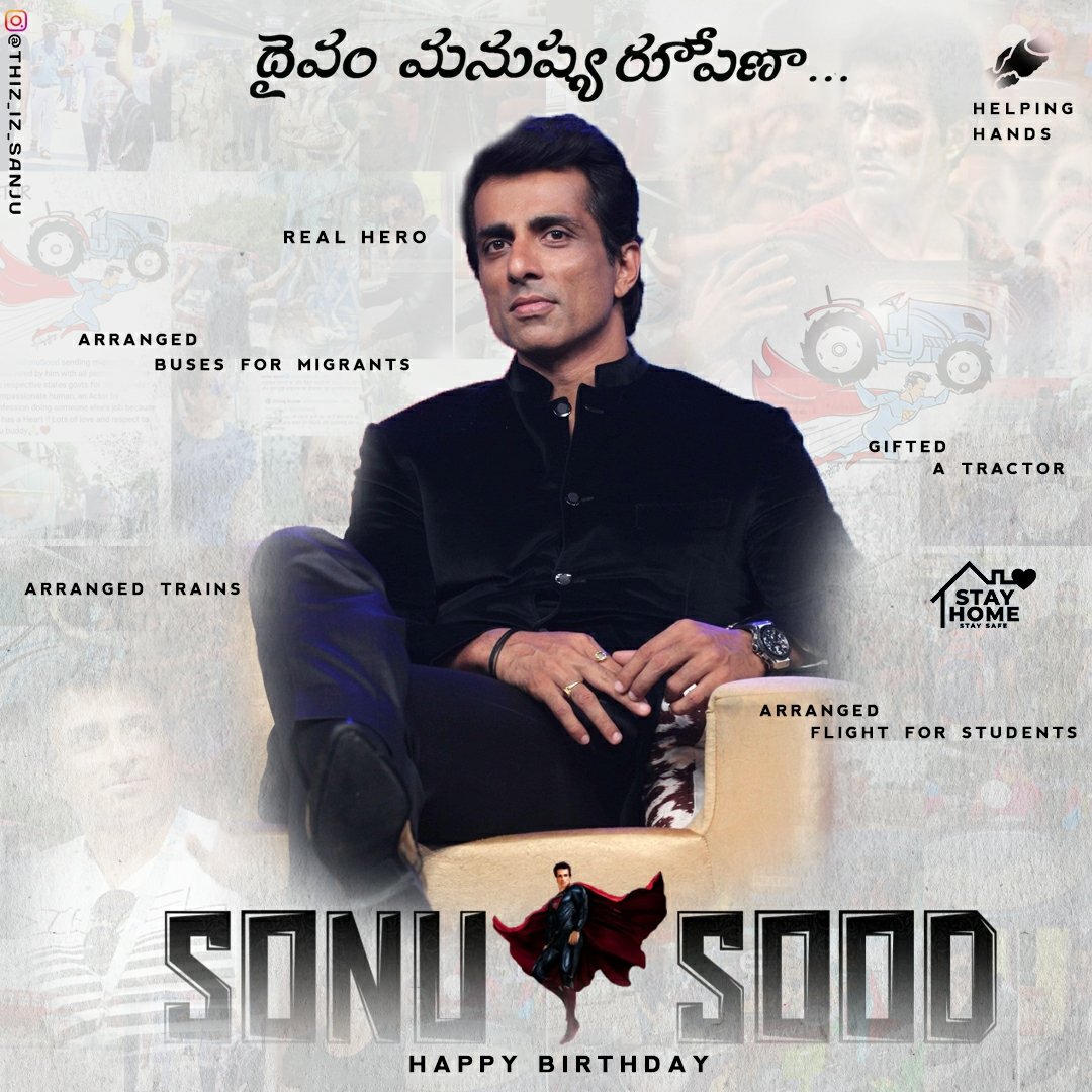 Indukanth4's tweet photo. Here is the much waited Hashtag of Sonusood birthday

   #HBDRealHeroSonuSood

Let's show our love towards his service for poor people ❤️ https://t.co/38BOXDy8cZ