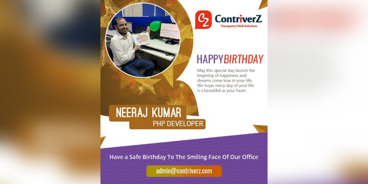 Contriverz's tweet photo. We at 𝑪𝒐𝒏𝒕𝒓𝒊𝒗𝒆𝒓𝒛 𝑺𝒐𝒍𝒖𝒕𝒊𝒐𝒏𝒔 wish you a very 𝑯𝒂𝒑𝒑𝒚 𝑩𝒊𝒓𝒕𝒉𝒅𝒂𝒚 𝑴𝒓. 𝑵𝒆𝒆𝒓𝒂𝒋 𝑲𝒖𝒎𝒂𝒓.

#happybirthday #happymoments #birthday #birthdaywishes #employees #birthdaypost #birthdayboy #birthdaycelebration #birthdays #mohali #india #chandigarh https://t.co/U2IGhQEmPu