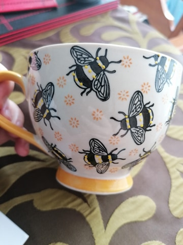AmyKennie's tweet photo. The cutest mug, the cutest graduation gift <3 Bees and sunflowers, perfect for my dissertation! https://t.co/xS9WJ2Sm14