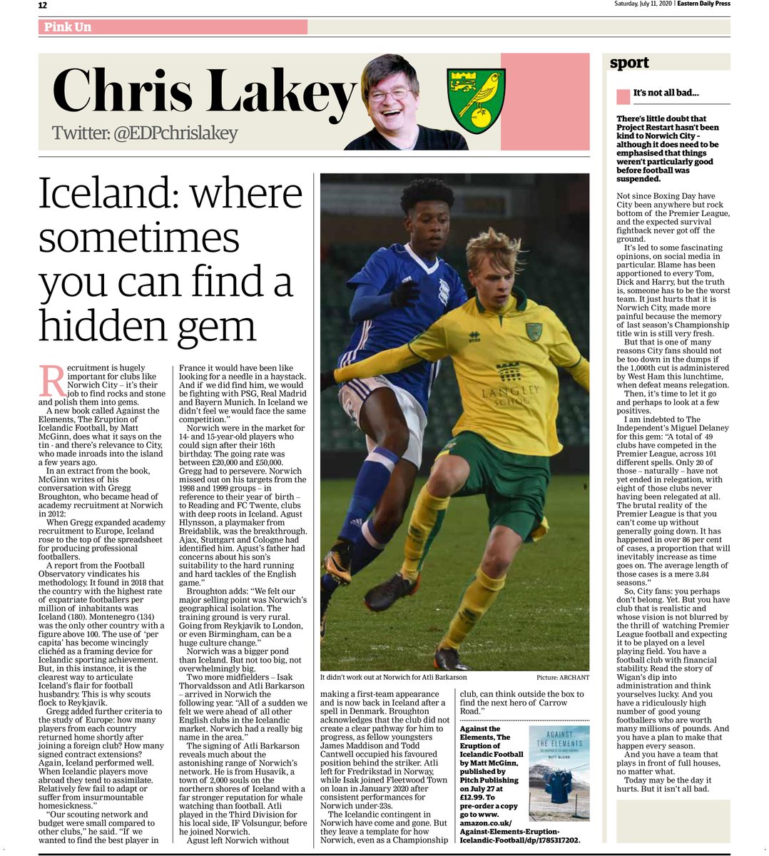 ATEIceland's tweet photo. How did so many young Icelanders end up in Norwich?

An extract from #AgainsttheElements appeared in @EDP24 earlier this month. https://t.co/HEA1B5einM