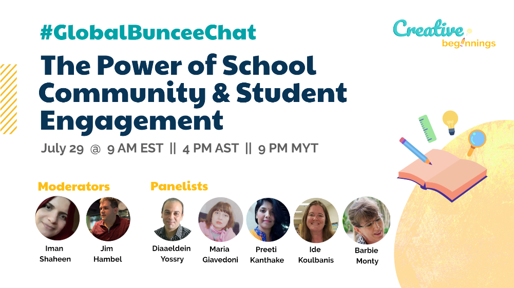 In just one hour, we're kicking off the #BunceeCreativeBeginnings conversation! Join using #GlobalBunceeChat on Twitter to discuss ideas to support and engage students, no matter the distance ✨