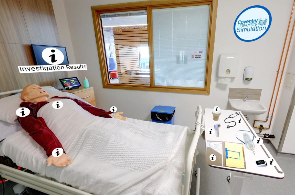 CovUniSim's tweet photo. Latest 360 degree image resource within the School of Nursing, Midwifery and Health. This will be for @CUPhysios and uses hotspots and links to further resources.
#simulation #physiotherapy #360images #online #onlinesimulation #education #itu #hdu #healthcare https://t.co/krM1HE254R