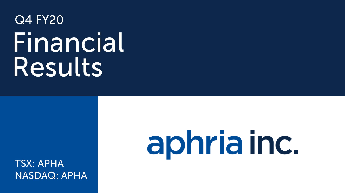 IrwinDSimon's tweet photo. Aphria Inc. Announces Fourth Quarter and Fiscal Year 2020 Results. Adult Use Cannabis Revenue Increases 27% From Prior Quarter and Fifth Consecutive Quarter of Positive Adjusted EBITDA. 

Details here https://t.co/8s1bRwfckz $APHA https://t.co/M4pUX0H6xj