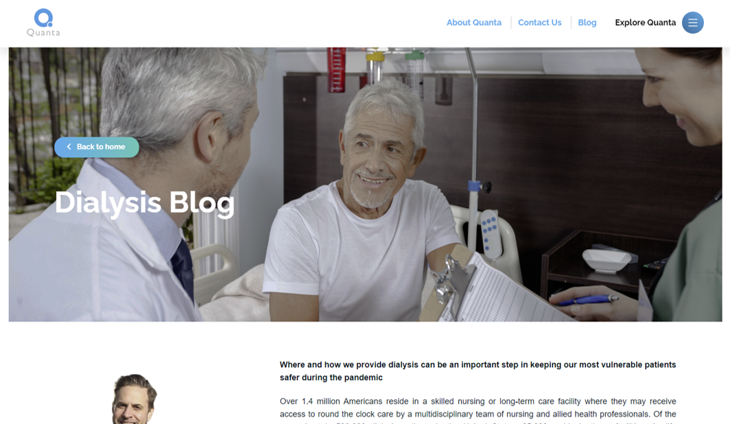 'We should bring dialysis to our most vulnerable patients, where they live, instead of packing them up in vehicles and shipping them across town.' Check out @paulkomenda's latest #DialysisBlog available on our website: quantadt.com/dialysisblog

#Quanta #HomeHD #TransitionalCare