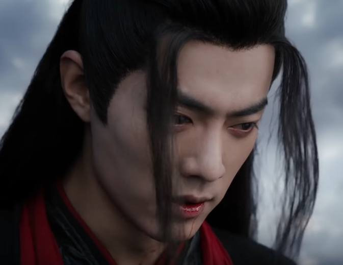 And then Wei Wuxian stops crying. (For the moment.)Now he looks determined. Resolved.