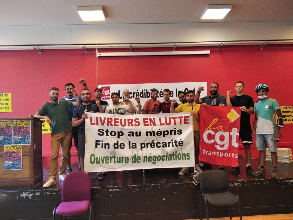 LivreursCGT's tweet photo. UN NOUVEAU SYNDICAT À TOULOUSE

 Le congrès constitutifs'est tenu hier à l'@UdCgt31 en présence du secrétaire général de l'UD Haute-Garonne, de la Fédération CGT Transports et de camarades de @CGTUberDeli69 et de @LivreursCGT33 

Bravo aux nouveaux camarades !

@lacgtcommunique https://t.co/O1kN9ZywC1