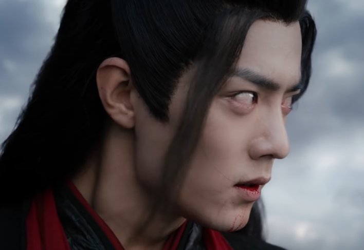 And then Wei Wuxian stops crying. (For the moment.)Now he looks determined. Resolved.