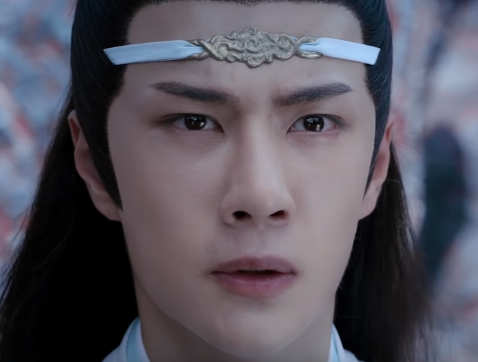 He leaps across to the cliff edge.Lan Wangji sees that and is suddenly terrified. He follows.