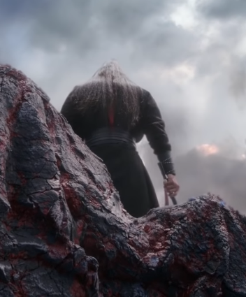 Wei Wuxian starts crying again.Lan Wangji pleads.Wei Ying does not come back. He backs away to the edge of the cliff.