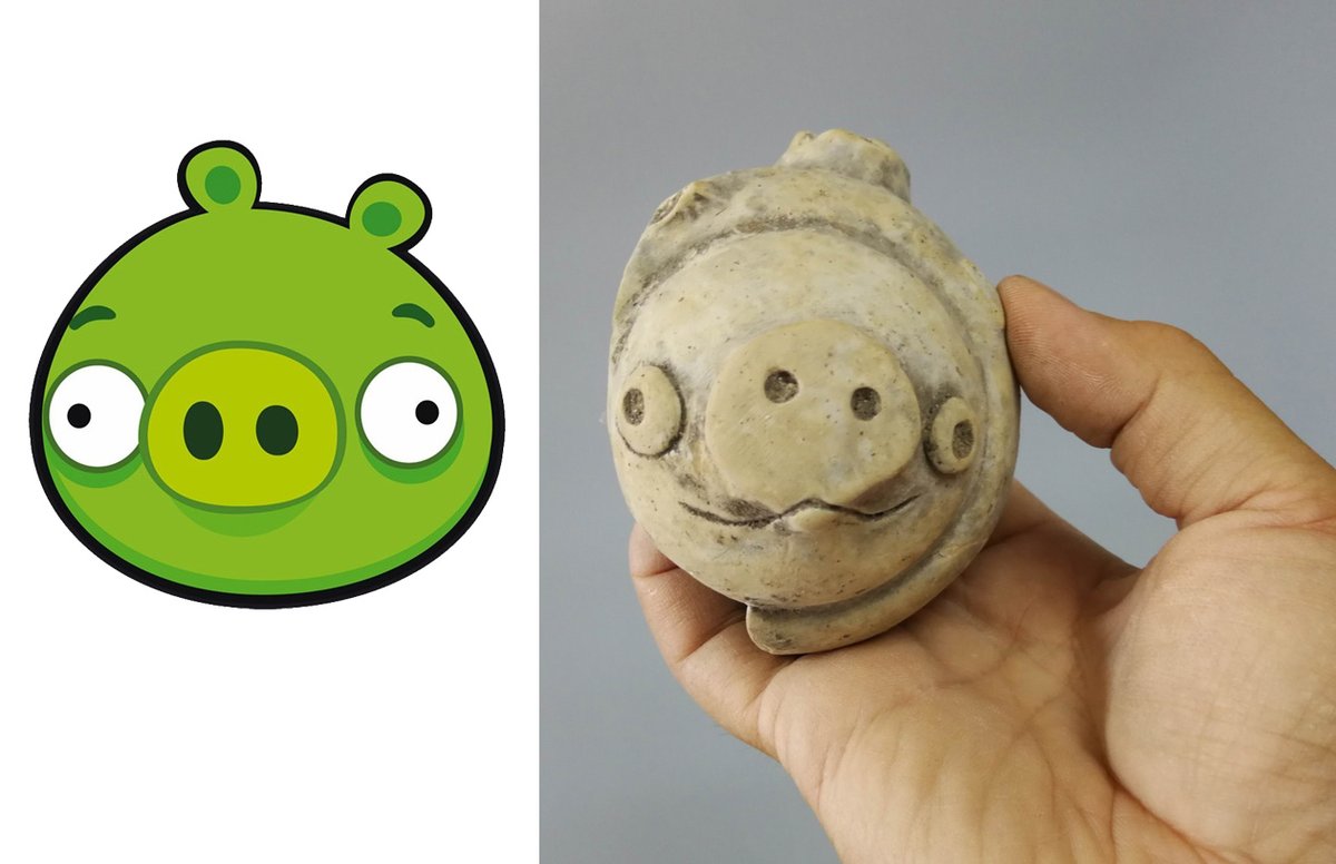 SixthTone's tweet photo. Chinese archeologists announced on Tuesday the discovery of what is believed to be a 5,000-year-old settlement near the Sanxingdui ruins in Sichuan province where a large number of relics were unearthed, including a pottery pig reminiscent of the smartphone game Angry Birds. https://t.co/GwUUNxdpeR
