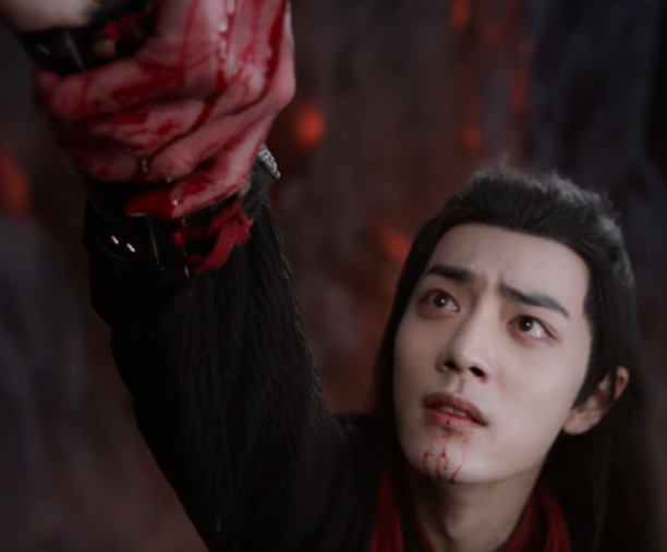 The face of a man who knows it's too late. He looks at their hands, face working.All of which is building up to where I'm actually even going with this, still, but this is the scene: grief, lose, resignation and determination.