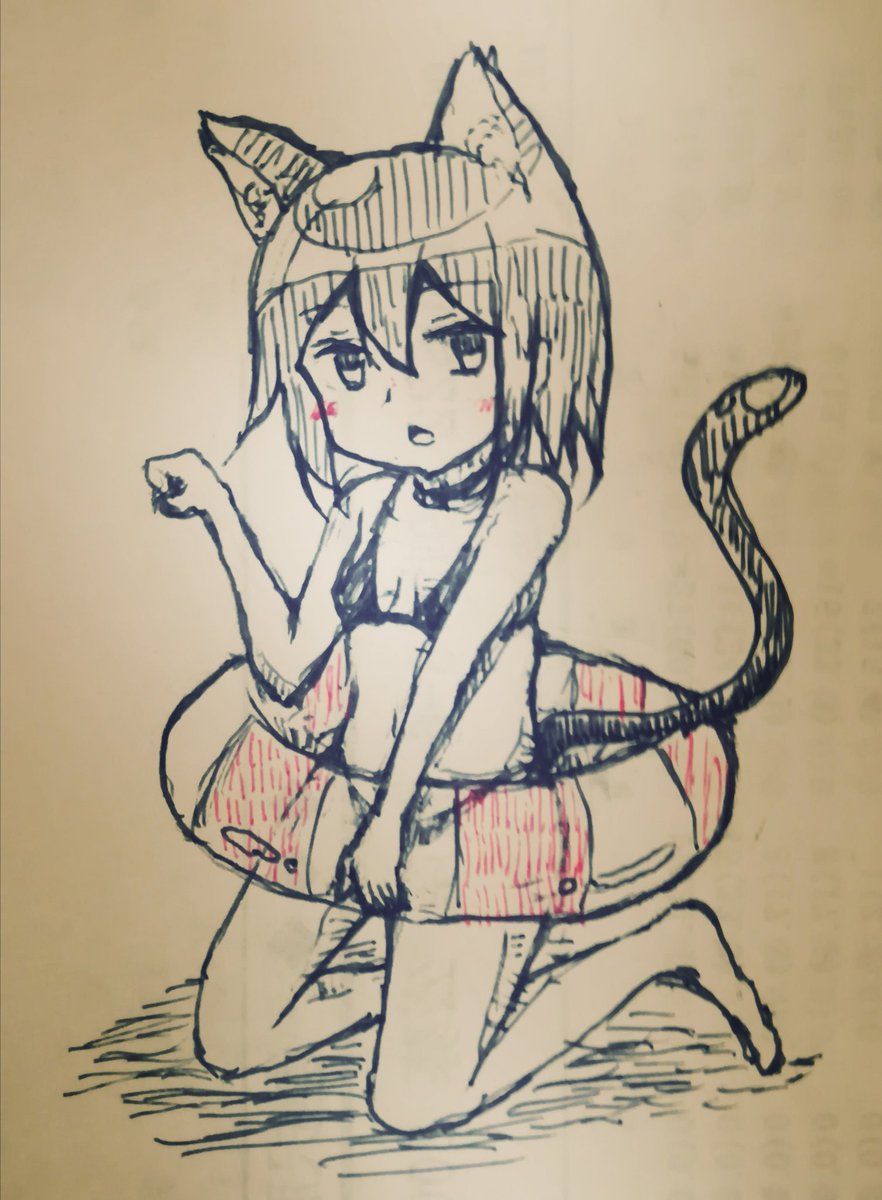 昔の落書き見返してたら普通にかわええやんってケモ娘いたけど、
それよりも、隣に描いてくれた友人の落書きに全てを持ってかれた。 