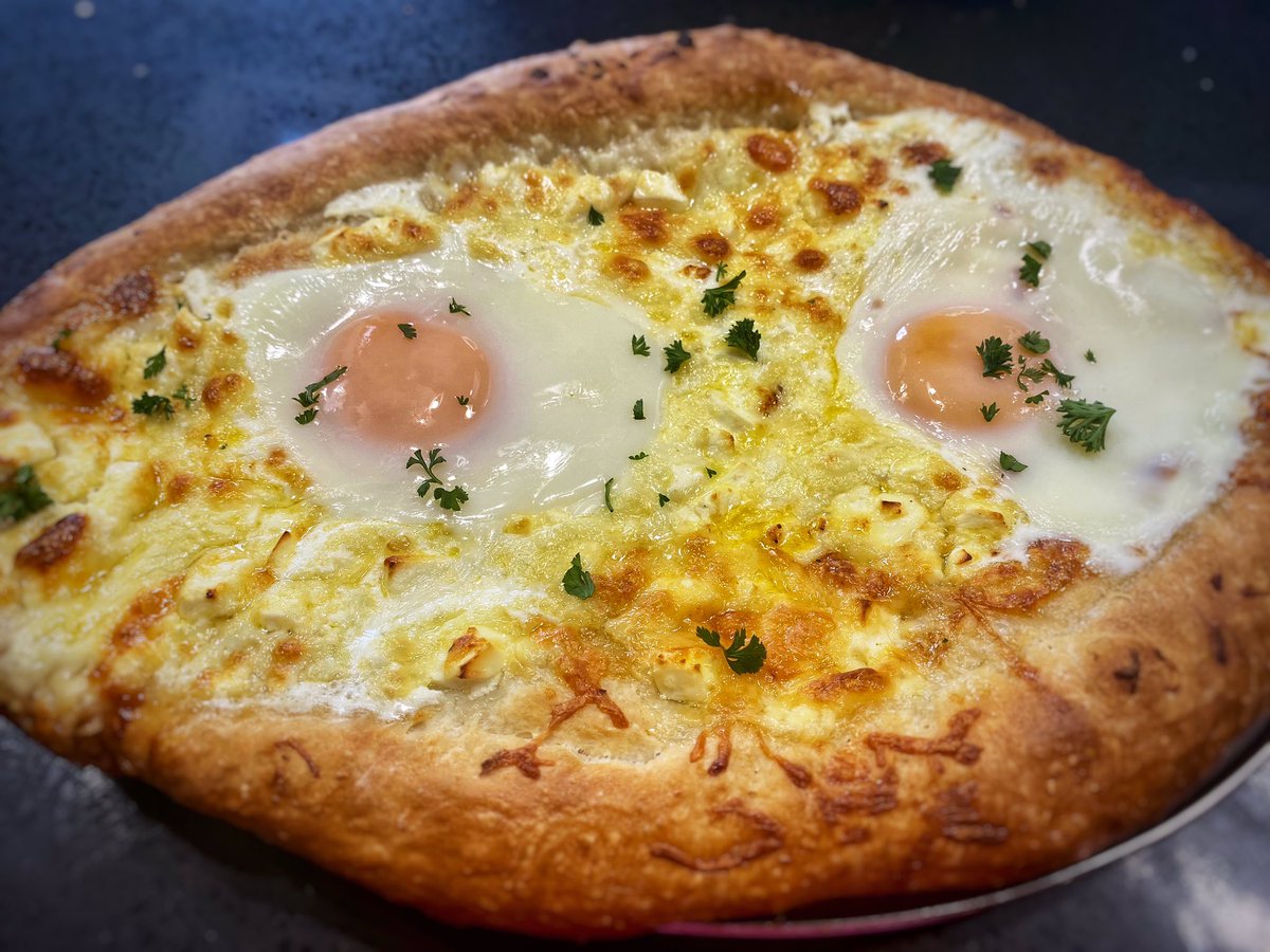 the_headteacher's tweet photo. @Mood4FoodED Just discovered #Mood4Food Here’s my first offering. Made this week - Georgian khinkali dumplings and their delicious, cheesey bread, Khachapuri. Pull off the crusts and dunk in the egg yolk. Delicious!😋 https://t.co/ZJK1wPZysY
