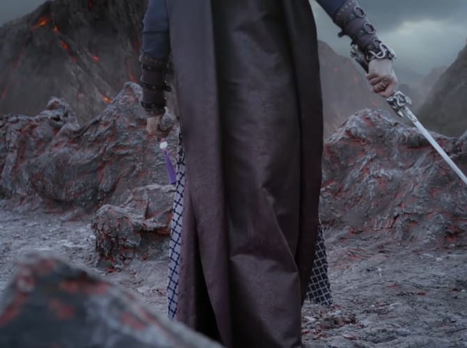 Enter Jiang Wanyin.Note that he's not even looking up as he approaches.He's also exhausted.He's not eagerly rushing over. He's dragging himself there step by unwilling step.