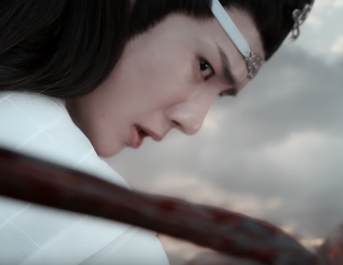 Note that Sandu is already bloodied.Jiang Cheng has already been fighting.