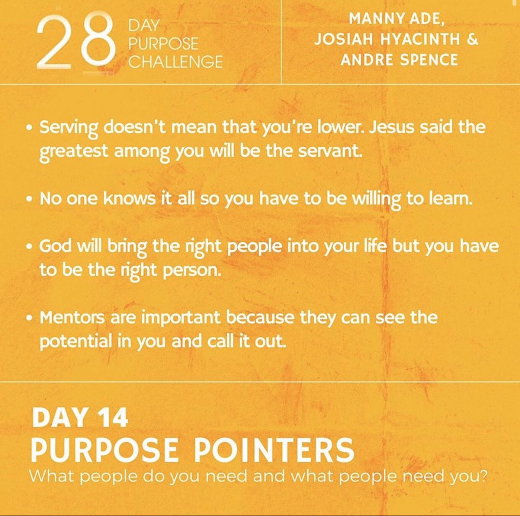 GPurposeEnt's tweet image. Last night, we had @MxnnyAde , @JosiahHyacinth and @andrespence share with us the importance of serving as well as being served. As iron sharpens iron, we hope that the past 14 days have sharpened you!
 
Here were some of the gems!💎💎