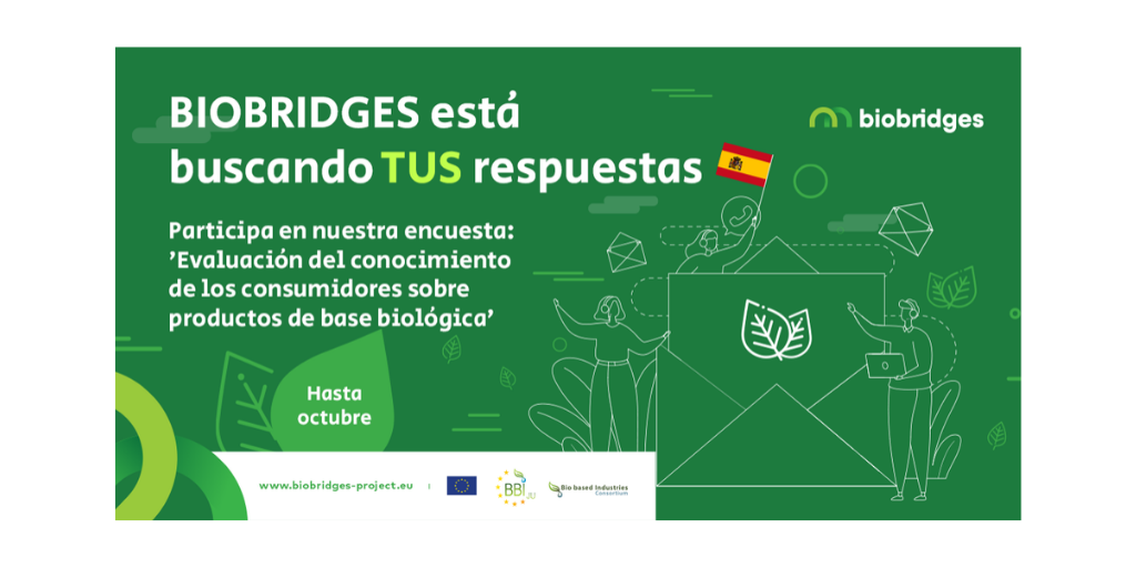 Bioeconomia_And's tweet photo. #Biobridges lanza una encuesta destinada a evaluar la conciencia de los consumidores sobre los bioproductos y comprender sus hábitos de compra 📝https://t.co/QgTGHEBFrZ @AseBio #Bioeconomía #Biomasa #Consumo https://t.co/aaaXc9goyp