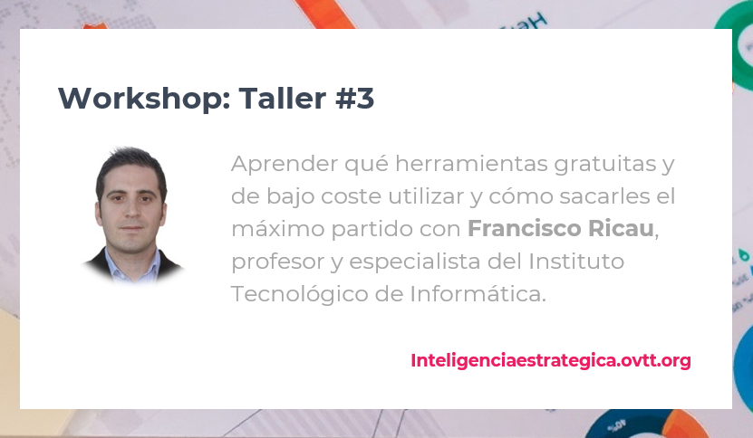 OVTT's tweet photo. @fricau del @ITI_TIC impartirá el Taller Herramientas de software para la vigilancia e inteligencia en el #workshop del curso de #InteligenciaUA ¡Matrícula abierta! Descubre más en: https://t.co/459lhymhEc #osint #vigilanciatecnologica #vtic #opentool #innovacion https://t.co/ZuA4RWSFNv