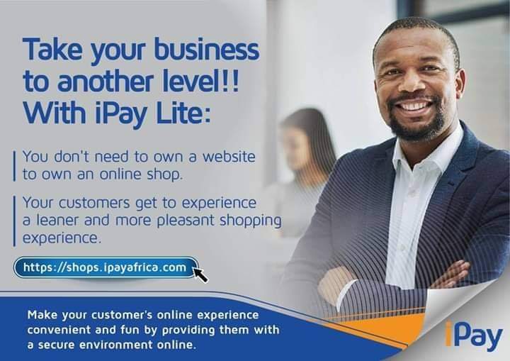 Do you own a business? Here's your chance to open an online shop for your customers via shops.ipayafrica.com. You can be able to promote your online shop on other social media e.g. Facebook, Instagram, Twitter, etc Register with us today!!!