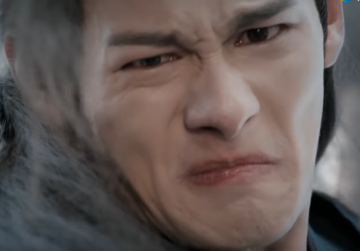 Wei Wuxian's expression: wtf broJiang Cheng's: trying not to cry and failing