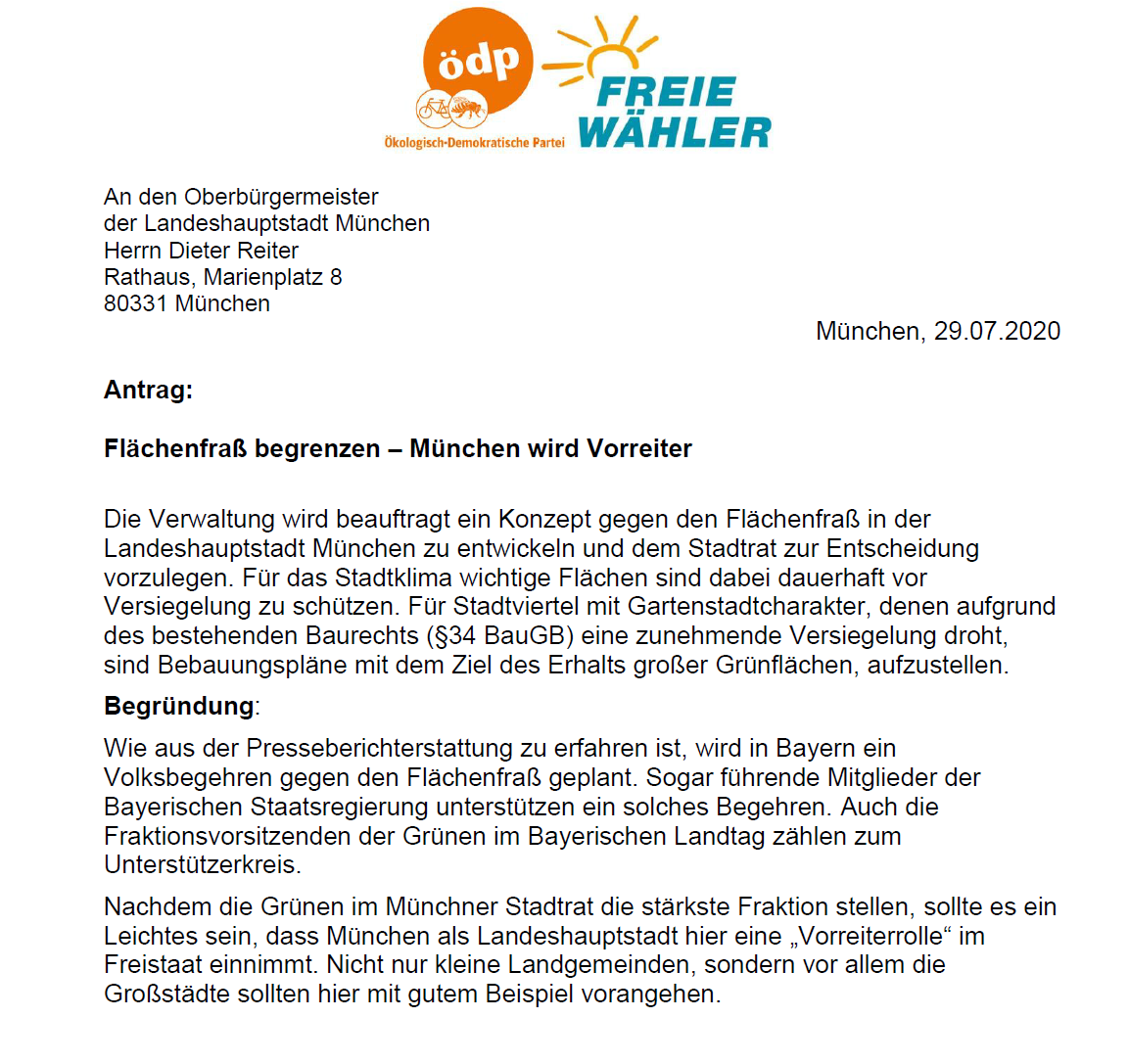 FWmuc's tweet photo. Wir unternehmen etwas gegen #Flächenfraß! Die Stadt #München wird aufgefordert, endlich ein Konzept gegen die zunehmende Versiegelung und für den Erhalt der Grünflächen vorzulegen.🌳🧡
#FW #FWMuc #LebenswertesMünchen #PlanfürMünchen #Rathaus #freiewähler https://t.co/crfpNPNo9j