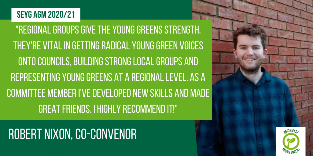 Looking to develop your activist skills and make new friends all whilst developing our network of @YoungGreenParty activists across the South East? Then apply to join our team today!

Here's why @robertjnixon_ thinks you should apply now👇👇
forms.gle/ejNBshjg2jNPUj…