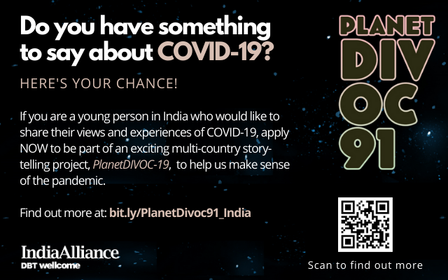 India_Alliance's tweet photo. 📢India Alliance partners on @PlanetDivoc91, a multi-country storytelling project on #COVID19 with young people!

Are you a 16-25 year old in India, who has something to say about COVID19? Apply NOW to be a part of #PlanetDivoc91👇

https://t.co/mCTmWVaBuq

⏰Deadline: 6 Aug 2020 https://t.co/6ytm1O4dYI