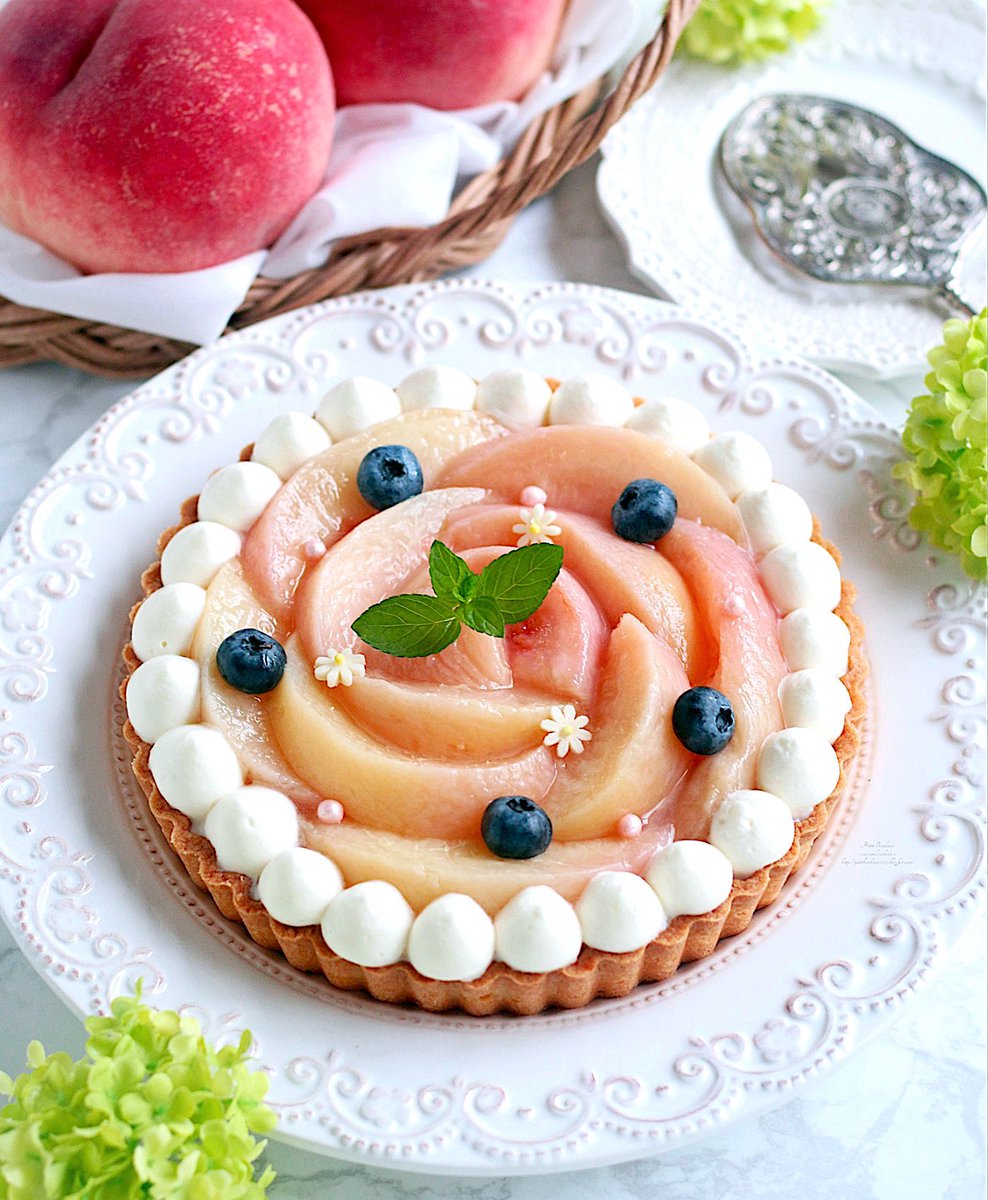 Petitbonheur Cookingゆき 桃タルト 作りました タルト 生地にダマンド カスタードクリーム コンポートした桃です ﾟ 瑞々しくてめちゃウマー 桃タルト 桃 タルト 手作りタルト Tart スイーツ コッタ おうちカフェ お菓子作り