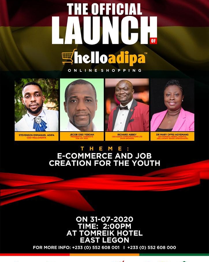 drcryme's tweet photo. The Official launch of @helloadipatv
Fri 31st July 2020
At Tomreik Hotel (East Legon)
Something Great is about to happen
.
.
.
#HelloAdipatv
#HelloAdipa
#HelloAdipaOnlineShop https://t.co/nBYvS46GgC