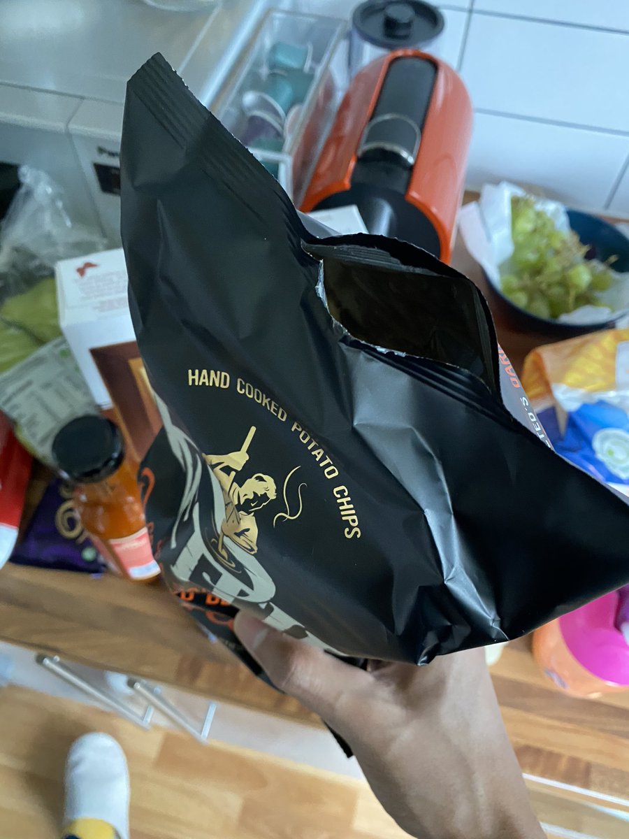 amchu's tweet photo. @sainsburys Hi, I did a shop yesterday in a bit of a rush and didn’t realise that the packet of crisps I chose were already open. Definitely been open for a while as the crisps were very very soft. https://t.co/SceNQKZyyK